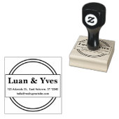 Custom Personal Address Stamp  Minimal Round Style Rubberstempel (Gestempeld)