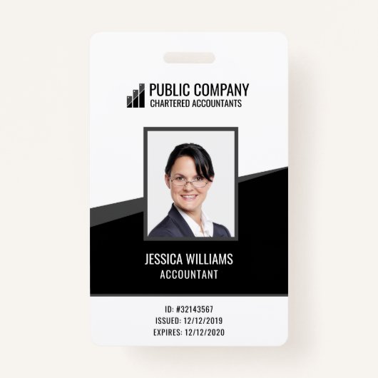 Custom Personal Photo Employee Staff ID Badge (Voorkant)