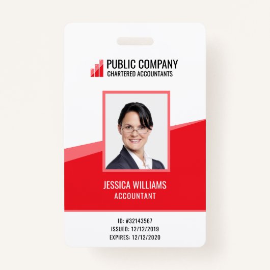 Custom Personal Photo Employee Staff ID Badge (Voorkant)