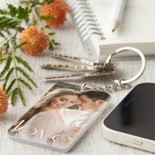 Custom Personalize Photo and Text   Sleutelhanger (Voorkant Rechts)