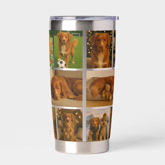 Custom personalized 16 photo collage template geïsoleerde drinkbeker (Links)