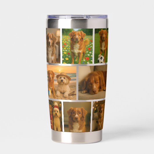 Custom personalized 16 photo collage template geïsoleerde drinkbeker (Voorkant)