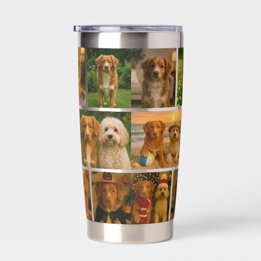 Custom personalized 16 photo collage template geïsoleerde drinkbeker (Rechts)