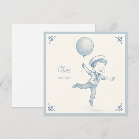 Custom personalized baby boy name feestdagenkaart (Voorkant / Achterkant)