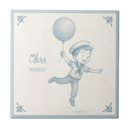 Custom personalized baby boy name tegeltje