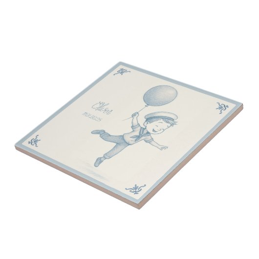 Custom personalized baby boy name  tegeltje (Zijkant)