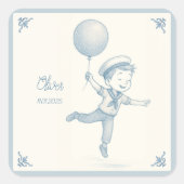 Custom personalized baby boy name  vierkante sticker (Voorkant)