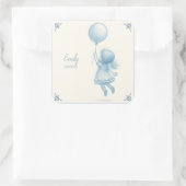 Custom personalized baby girl birth announcement  vierkante sticker (Tas)