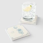 Custom personalized baby girl name  stenen onderzetter (Zijkant)