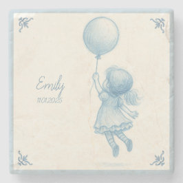 Custom personalized baby girl name stenen onderzetter