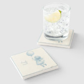 Custom personalized baby girl name stenen onderzetter (Zijkant)