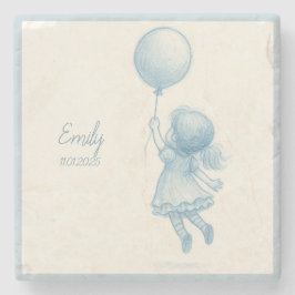 Custom personalized baby girl name stenen onderzetter