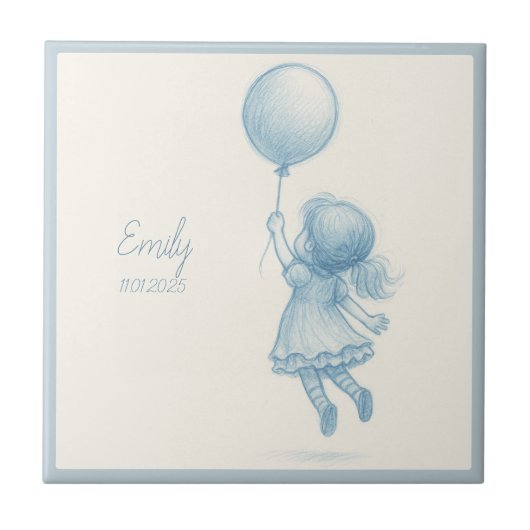 Custom personalized baby girl name  tegeltje (Voorkant)