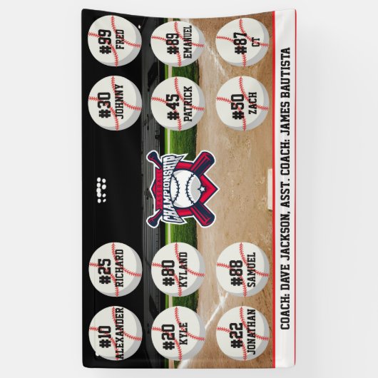 Custom Personalized Baseball Banner Ideas Team (Verticaal)