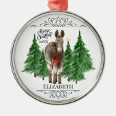 Custom Personalized Donkey Christmas Metalen Ornament (Voorkant)