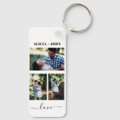 Custom Personalized Double Sided 3 Photo keychain (Achterkant)