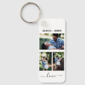 Custom Personalized Double Sided 3 Photo keychain (Voorkant)