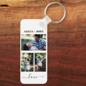 Custom Personalized Double Sided 3 Photo keychain (Achterkant)