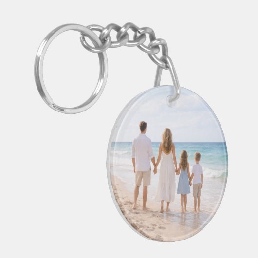 Custom Personalized Family Photo Sleutelhanger (Voorkant Links)