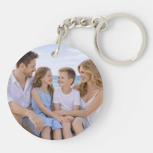 Custom Personalized Family Photo Sleutelhanger (Achterkant)