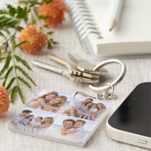 Custom Personalized Family Photo Sleutelhanger (Voorkant Rechts)