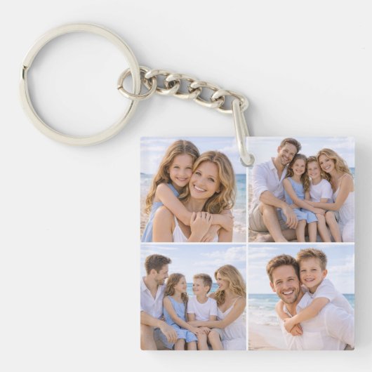 Custom Personalized Family Photo Sleutelhanger (Voorkant)
