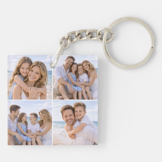 Custom Personalized Family Photo Sleutelhanger (Achterkant)