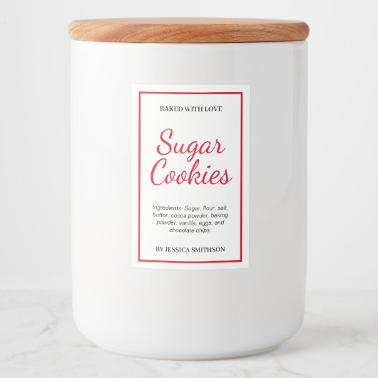Custom Personalized Homemade label HM001_20sqv1 Voedselcontainer Etiket (Voorkant)