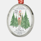 Custom Personalized Horse Watercolor Christmas Metalen Ornament (Links)