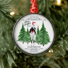 Custom Personalized Horse Watercolor Christmas Metalen Ornament