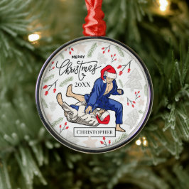 Custom Personalized Jiu Jitsu BJJ Christmas Metalen Ornament