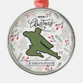 Custom Personalized Karate Martial Arts Christmas Metalen Ornament (Voorkant)