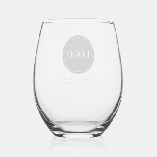 Custom Personalized Logo and Text  Wijnglas Zonder Voet (Achterkant)