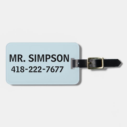 CUSTOM PERSONALIZED LUGGAGE TAG BAGAGELABEL (Voorkant horizontaal)