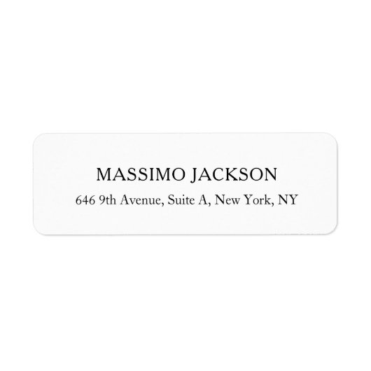 Custom personalized minimalist address name etiket (Voorkant)