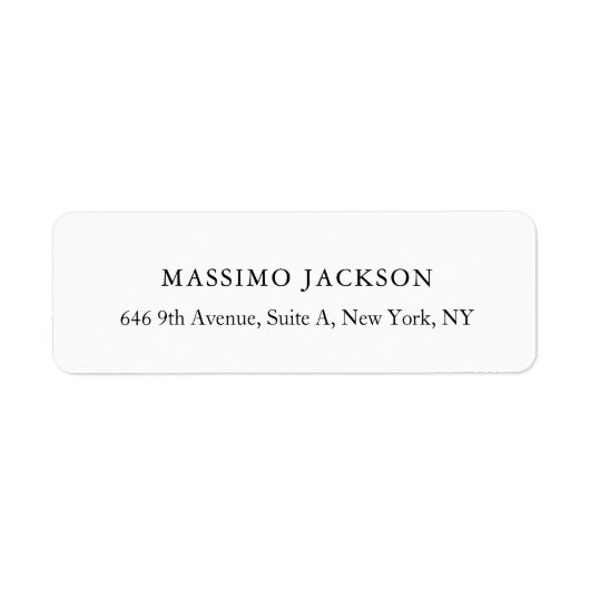 Custom personalized minimalist address name etiket (Voorkant)