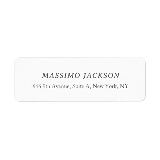 Custom personalized minimalist address name etiket (Voorkant)