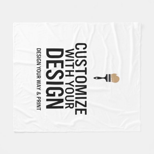 Custom Personalized Minimalist Company Branded Fleece Deken (Voorkant (Horizontaal))
