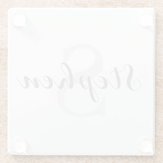 Custom Personalized Monogram Script Name Drink Glazen Onderzetter (Achterkant)