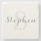 Custom Personalized Monogram Script Name Drink Stenen Onderzetter (Voorkant)