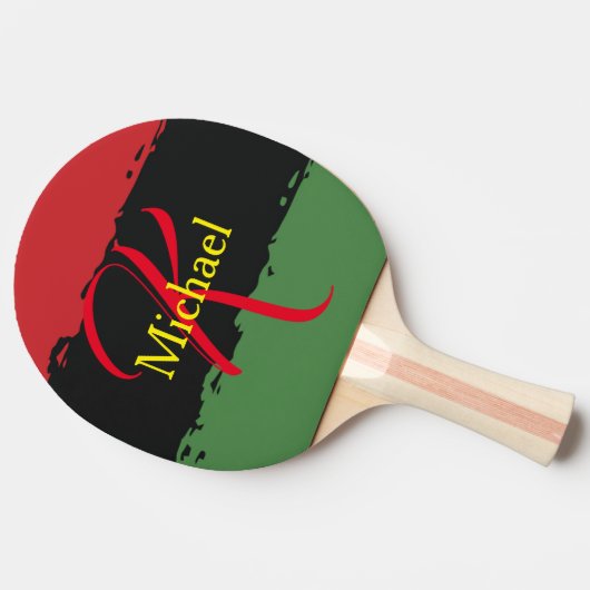 Custom Personalized Monogrammed Modern Africa Tafeltennisbatje (Zijkant)