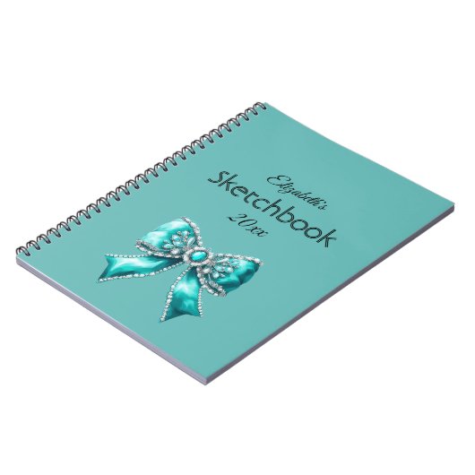 custom & personalized  name notebook with bow notitieboek (Linkerzijde)