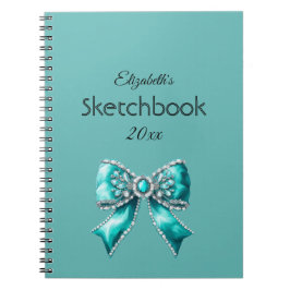 custom & personalized  name notebook with bow notitieboek
