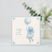 Custom personalized new baby girl annoucement kaart (Staand voorkant)