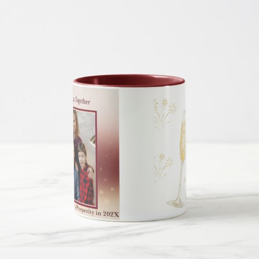 custom, personalized, new year, photo mug, gift,  mok (Midden)