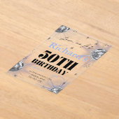 custom personalized photo 50th  birthday acryl uitnodigingen (Laagn)