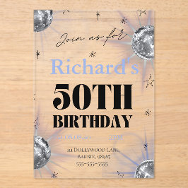 custom personalized photo 50th  birthday acryl uitnodigingen