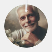 Custom Personalized Photo Glas Ornament (Achterkant)