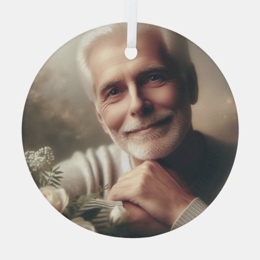 Custom Personalized Photo Glas Ornament (Achterkant)