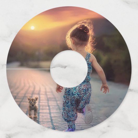 Custom Personalized Photo  Wijnglaslabel (Voorkant)